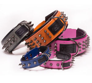2026 NEW Custom Logo Punk Style Cowhide <b>Dog</b> Training <b>Collar</b> <b>Leather</b> Bite Proof Stainless Steel Rivet Spiked Pet <b>Collar</b> - Product Image 4