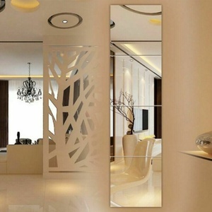 Ultra Clear Anti-Corrosion <b>Silver</b> Self-Adhesive Decorative Wall <b>Mirror</b> Full Length for Guest Toilet Bedroom/Living Room - Product Image 1