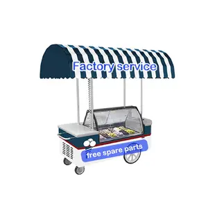 mexican electric cold plate mobile rolled bike ice cream push cart with freezer for sale