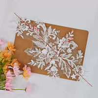 Nouvelle conception de broderie, sequins, perles, dentelle appliquée pour mariage