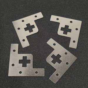 Support d'angle en forme de L en acier au carbone, 4 trous, plaqué argent, pour connexion de cadres photo - Product Image 4