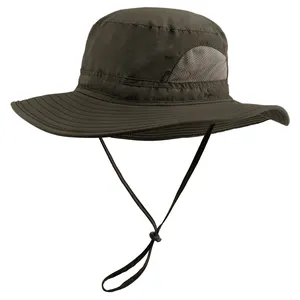 Chapéu de inverno para pesca, chapéu personalizado anti uv para pesca no verão, chapéu boonie, à prova d' água, chapéu de safari, para caça ao ar livre, com mosquito e rede