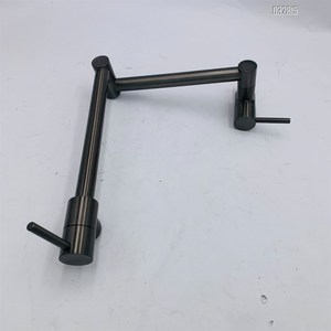 Robinet de cuisine pliant en acier inoxydable à coloration gris pistolet à <span class=keywords><strong>filtre</strong></span> froid unique robinet de cuisine à deux leviers commutable à 180 ° - Product Image 2