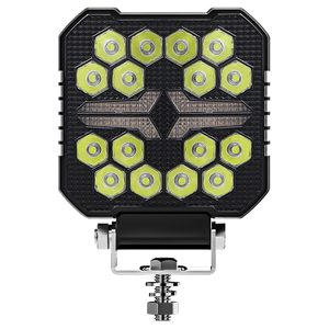 2024 nouveau 4 pouces Led <span class=keywords><strong>4X4</strong></span> projecteur carré 16 LED ambre DRL pour camion Led feux de travail couverture noire Led phares carrés - Product Image 1