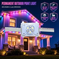Projecteurs LED RGBW DC48V sur rail, 6 LED, 200ft 300ft 500ft, étanches IP68, éclairage extérieur de Noël pour maison