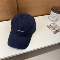 Gorra de Béisbol de 6 Paneles con Letras Bordadas Estilo Coreano Inspirada en Instagram, Visera Suave de PVC, para Mujer, Primavera/Verano, Minimalista, Casual