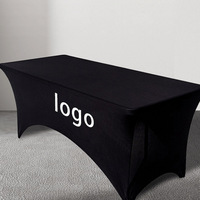 Housse de table ajustée en spandex extensible 4FT 6FT 8FT, nappe rectangulaire élastique pour mariage, banquet, fête, événement, vente en gros