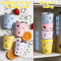 Gobelet en acier inoxydable pour enfants Moioco, durable et réutilisable, 8 onces, gobelets en métal incassables empilables pour bar, maison, restaurant