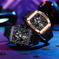 Montre mécanique automatique pour homme, cadran squelette de luxe, lumineuse, étanche, sportive, militaire, cadeau pour homme 9190-12