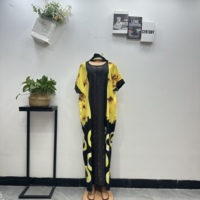 Nouvelle Robe BouBou Ethnique Ample et Respirante avec Diamants Thermocollés, Imprimé Africain Estival, Grande Taille pour Femme 2026