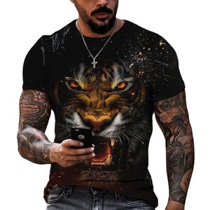 Fitspi <span class=keywords><strong>tigre</strong></span> combat Animal bête féroce <span class=keywords><strong>Lion</strong></span> imprimé léopard 3d T-shirt hommes à manches courtes hauts surdimensionné t-shirts chemise - Product Image 4