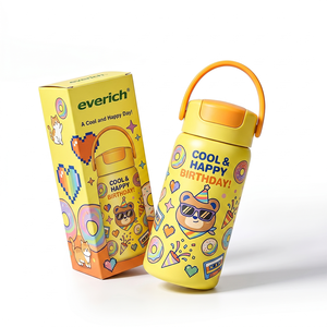 Bouteille isotherme pour enfant <span class=keywords><strong>de</strong></span> 14 oz avec poignée, facile à transporter pour le sport, les campings, les voyages en voiture, l'école, isolation triple couche pour garder les boissons <span class=keywords><strong>au</strong></span> frais - Product Image 1