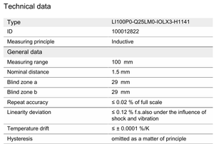 Sensor de Posición Inductivo MS-Turck LI100P0-Q25LM0-IOLX3-H1141 100012822 Q25LM0 con Rango de 100mm y Salida IO-Link Original - Product Image 5