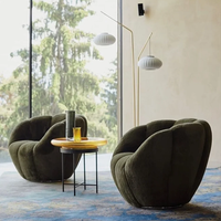Fauteuil individuel rotatif Embrace en tissu crème français, OEM, fauteuil de lecture décontracté pour salon, chambre, hôtel, appartement