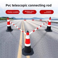 Poteau de signalisation télescopique réfléchissant en caoutchouc haute visibilité pour la sécurité routière et le stationnement