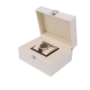 ハイエンドカスタムロゴPUレザーシングルピローウォッチ収納ボックスシルバーロック可能な時計パッキングケース - Product Image 2