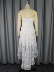 AM050321 <span class=keywords><strong>Robe</strong></span> de Mariée en Dentelle Blanche Coupe Trapèze Asymétrique Élégante <span class=keywords><strong>Robe</strong></span> Fourreau pour Femme <span class=keywords><strong>Demoiselle</strong></span> <span class=keywords><strong>d</strong></span>'<span class=keywords><strong>Honneur</strong></span> - Product Image 6