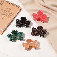 Pince à cheveux en forme de feuille d'érable style forêt, vente en gros d'usine, accessoire pour chignon arrière de la tête pour femme, avec logo personnalisé