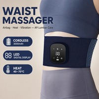 Ceinture de massage multifonctionnelle pour la taille, compression, chauffage, vibration, 3000mAh, écran LED