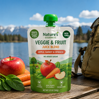 Sachet Doypack personnalisé imprimé en gros avec bec verseur, étanche, en PE de qualité alimentaire, pour jus, boissons et sauces