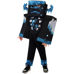 Costume Minecraft Enderman pour enfant, tenue de cosplay, costume de performance pour Halloween, design bleu pixel - Product Image 5
