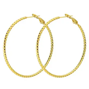 High Quality Large Hoop Earrings Stainless Steel 18K Gold PVD Plated Big Hoop Earring Silver Pink Black 30mm 40mm 50mm 60mm