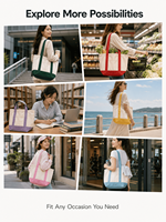 Sac fourre-tout mini en toile personnalisé avec logo, sac fourre-tout bateau brodé à empiècements de couleurs, sac cadeau réutilisable pour femmes promotionnel