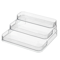 Présentoir portable transparent à double niveau, style Instagram, luxe léger, organisateur de maquillage et de parfums, en plastique, pour bureau et jouets