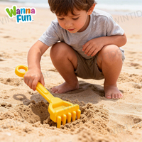 WANNA FUN Jeux de plage écologiques multicolores pour enfants, jouets de plage en plastique d'été, ensemble seau et pelle, jouet de plage en bord de mer