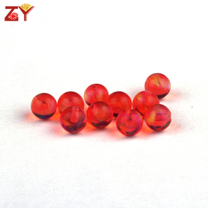 <strong>2026</strong> Trend Red Coral Color Transparent <strong>Beads</strong> Synthetic Jelly Opal Balls for Diy Jewelry Earring Chain Charms - Product Image 2