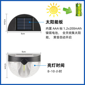 Lámpara Solar de Pared para Exteriores Hejia, 5W, Impermeable, Semicircular, para Jardín, Patio, Iluminación Decorativa Nocturna - Product Image 3