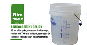 Venta al por mayor en stock 18.9L/5 Galones Cubo de plástico de alta calidad con escala y Wallaby y señal de advertencia para niños HDPE resistente - Product Image 6