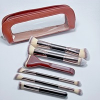 Pinceaux de maquillage professionnels en gros, logo personnalisé, 6 pièces, pinceaux de maquillage pour poudre, fond de teint, anticernes, blush, ensembles de pinceaux de maquillage pour le visage