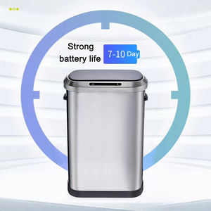 علبة ذكية 50 لتر أوتوماتيكية مستطيلة من الفولاذ المقاوم للصدأ بدون لمس للاستخدام المنزلي الداخلي - Product Image 2