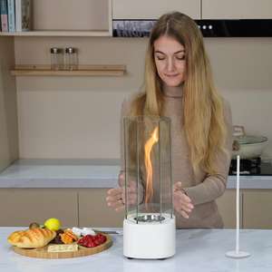 Decoración de mesa para exteriores, lámpara de chimenea portátil de acero inoxidable, barra creativa, estufa de calefacción interior, luces de vidrio, Alcohol de roca - Product Image 5