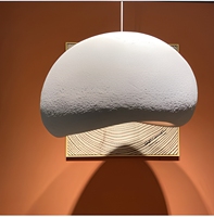 Lampe suspendue Wabi Sabi Cloud, finition ciment texturé, demi-dôme, lampe suspendue pour îlot de cuisine, escalier, salle à manger