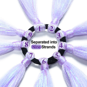 Colore <span class=keywords><strong>lavanda</strong></span> intrecciare i <span class=keywords><strong>capelli</strong></span> con tinsel, facile da indossare coda di cavallo intrecciata con tinsel - Product Image 3