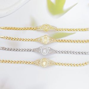 Virgin Mary Geometric Bracelet Gold Plated Copper Hollow Flower <strong>Watch</strong> Chain for Women - Product Image 1