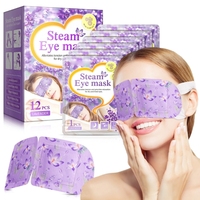 Masque pour les yeux de sommeil à la lavande jetable 12 pièces coussinet chauffant hydratant auto-chauffant pour les yeux pour un usage quotidien cadeaux d'affaires promotionnels