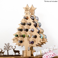 Grenzüberschreitend Beliebter Weihnachts-Countdown Getränke- und Weinregal Weihnachtsbaum-Flaschenhalter Holz-Ornament Handwerksdekoration