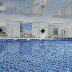 Satılık dekoratif kare parlak yüzey mavi seramik mozaik yüzme havuzu fayans - Product Image 3