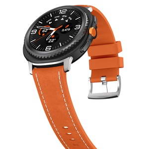 Correa de silicona de cuero <span class=keywords><strong>compatible</strong></span> <span class=keywords><strong>con</strong></span> <span class=keywords><strong>Samsung</strong></span> Galaxy Watch 8 40/44mm, correa deportiva adecuada para Galaxy Watch 8 Classic - Product Image 5