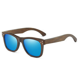Gafas de Sol Cuadradas de Bambú Personalizadas con Logotipo para Hombre y Mujer, Lentes de Espejo Coloridas, Gafas de Sol Polarizadas de Madera - Product Image 5