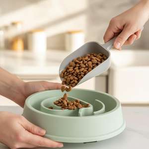 Ciotola per alimentazione in plastica Yommy per cani e gatti di piccola taglia, diametro 22 cm, design a lenta alimentazione, leggera e resistente. - Product Image 2