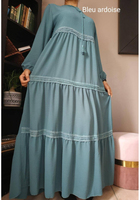 Robes musulmanes Vêtements pour femmes Fashion Silk Satin Elegant Lapel Dress High Split Long Sleeve Button Shirt Casual Dresses