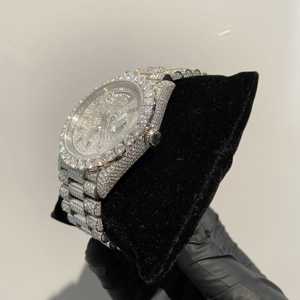 Relógio Hip Hop com Caixa Redonda, Testado com Diamante, Personalizado, Relógio Automático em Aço Inoxidável com Diamantes VVS - Product Image 5