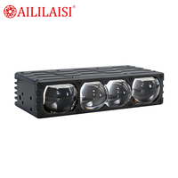 Phare auxiliaire de moto à 4 lentilles, quadruple lentille Bi-LED, faisceau haut/bas, pour grille, antibrouillard, conduite, tout-terrain, lampe extérieure 95W