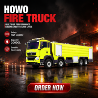 Camion-citerne à eau diesel HOWO 20000L, le plus vendu, pour la lutte contre les incendies, véhicule de pompier, usine OEM
