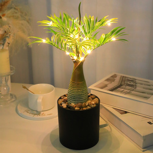 Plante artificielle en pot Monstera en gros, 82 cm, lampe <span class=keywords><strong>de</strong></span> table en soie avec veilleuse, décoration d'intérieur, remise <span class=keywords><strong>de</strong></span> diplôme, Noël - Product Image 2