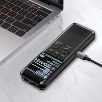 Enregistreur vocal numérique noir 32 Go, réduction de bruit professionnelle, longue durée de vie de la batterie, boîtier métallique, enregistrement à une touche, lecteur MP3 portable